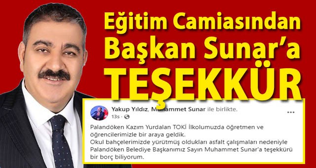 Milli Eğitim Müdürü Yıldız'dan Başkan Sunar'a Teşekkür